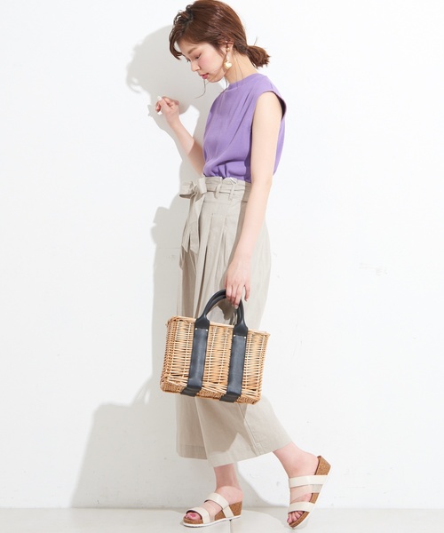 natural couture(ナチュラルクチュール)の「フレンチリネンリボンベルトパンツ(その他パンツ・レディース・ベージュ/ネイビー/ピンク/イエロー/ストライプ・FREE)」の16枚目の写真