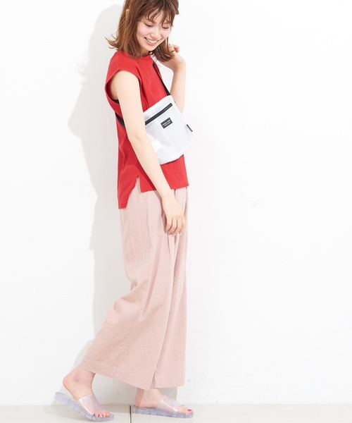 natural couture(ナチュラルクチュール)の「フレンチリネンリボンベルトパンツ(その他パンツ・レディース・ベージュ/ネイビー/ピンク/イエロー/ストライプ・FREE)」の17枚目の写真