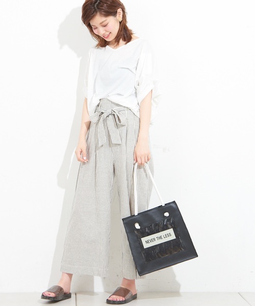 natural couture(ナチュラルクチュール)の「フレンチリネンリボンベルトパンツ(その他パンツ・レディース・ベージュ/ネイビー/ピンク/イエロー/ストライプ・FREE)」の20枚目の写真