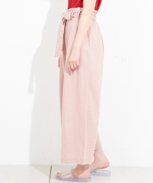 natural couture(ナチュラルクチュール)の「フレンチリネンリボンベルトパンツ(その他パンツ・レディース・ベージュ/ネイビー/ピンク/イエロー/ストライプ・FREE)」の15枚目の写真