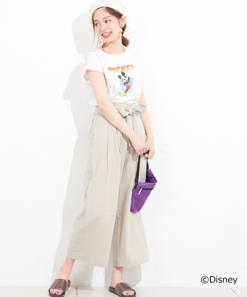 natural couture(ナチュラルクチュール)の「フレンチリネンリボンベルトパンツ(その他パンツ・レディース・ベージュ/ネイビー/ピンク/イエロー/ストライプ・FREE)」の8枚目の写真