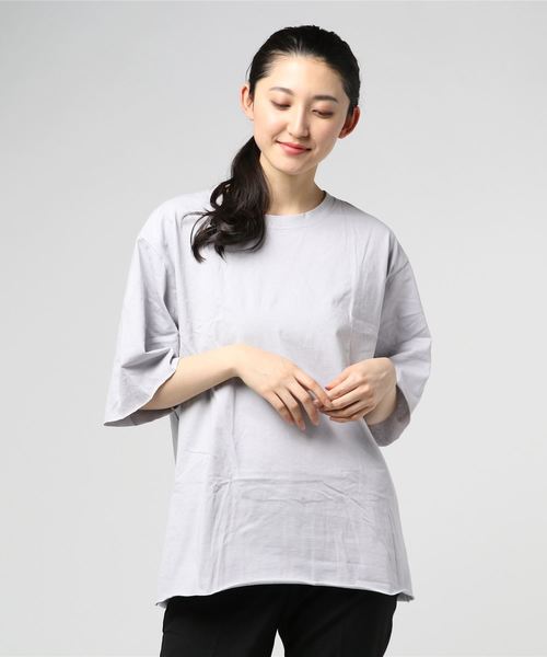 STYLEBLOCK(スタイルブロック)の「ビッグシルエットカットソー(Tシャツ/カットソー・レディース・ホワイト/ブラック/グレー/ピンク/ブルー/パープル・XL/M/L)」の3枚目の写真