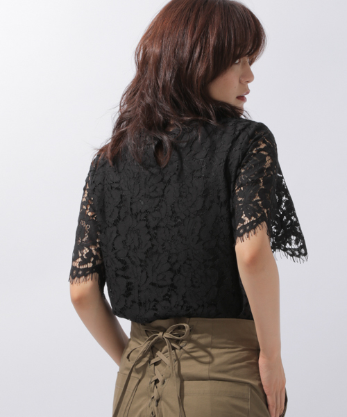 laboratory work(ラボラトリーワーク)の「コードレースプルオーバー(Tシャツ/カットソー・レディース・ブラック/ホワイト・MEDIUM)」の15枚目の写真