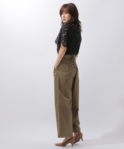 laboratory work(ラボラトリーワーク)の「コードレースプルオーバー(Tシャツ/カットソー・レディース・ブラック/ホワイト・MEDIUM)」の16枚目の写真