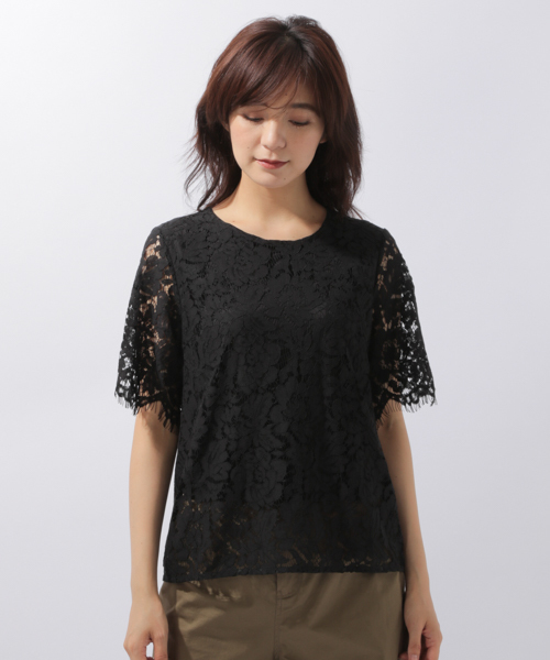 laboratory work(ラボラトリーワーク)の「コードレースプルオーバー(Tシャツ/カットソー・レディース・ブラック/ホワイト・MEDIUM)」の8枚目の写真