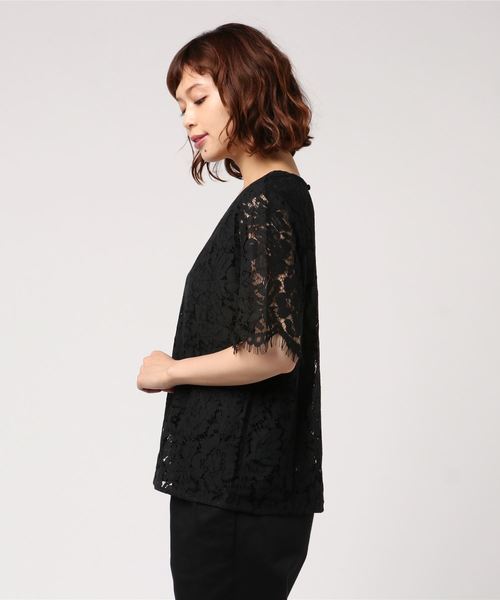 laboratory work(ラボラトリーワーク)の「コードレースプルオーバー(Tシャツ/カットソー・レディース・ブラック/ホワイト・MEDIUM)」の3枚目の写真