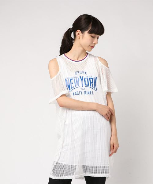 メッシュオフショルプルオーバー メッシュオフショルプルオーバー