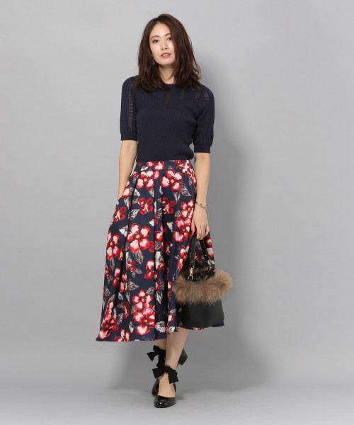 Andemiu（アンデミュウ）の「スカシガラニット813885（ニット/セーター・レディース・ネイビー/ボルドー/マスタード・FREE）」の5枚目の写真