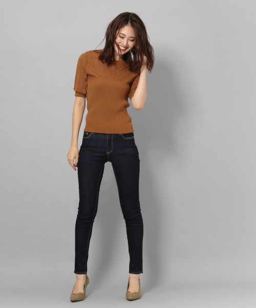 Andemiu（アンデミュウ）の「スカシガラニット813885（ニット/セーター・レディース・ネイビー/ボルドー/マスタード・FREE）」の6枚目の写真