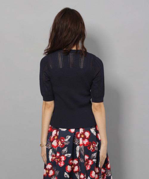 Andemiu（アンデミュウ）の「スカシガラニット813885（ニット/セーター・レディース・ネイビー/ボルドー/マスタード・FREE）」の9枚目の写真