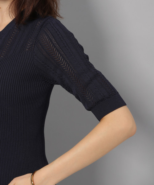 Andemiu（アンデミュウ）の「スカシガラニット813885（ニット/セーター・レディース・ネイビー/ボルドー/マスタード・FREE）」の11枚目の写真