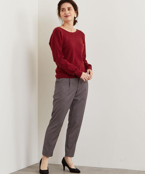 green label relaxing（グリーンレーベルリラクシング）の「KFC バッククロス ニット ◆（ニット/セーター・レディース・ダークグリーン/ベージュ/レッド・FREE）」の4枚目の写真