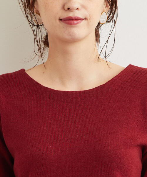 green label relaxing（グリーンレーベルリラクシング）の「KFC バッククロス ニット ◆（ニット/セーター・レディース・ダークグリーン/ベージュ/レッド・FREE）」の6枚目の写真