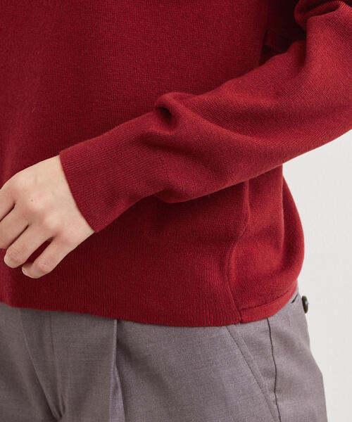 green label relaxing（グリーンレーベルリラクシング）の「KFC バッククロス ニット ◆（ニット/セーター・レディース・ダークグリーン/ベージュ/レッド・FREE）」の8枚目の写真