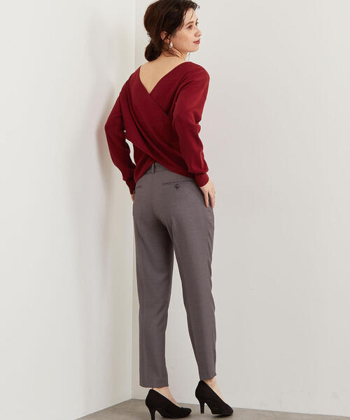 green label relaxing（グリーンレーベルリラクシング）の「KFC バッククロス ニット ◆（ニット/セーター・レディース・ダークグリーン/ベージュ/レッド・FREE）」の12枚目の写真