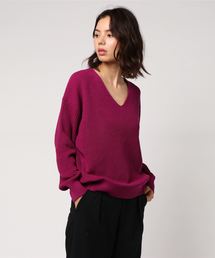 AMERICAN HOLIC | New 肩落ちVネックローゲージニットプルオーバー(ニット/セーター)