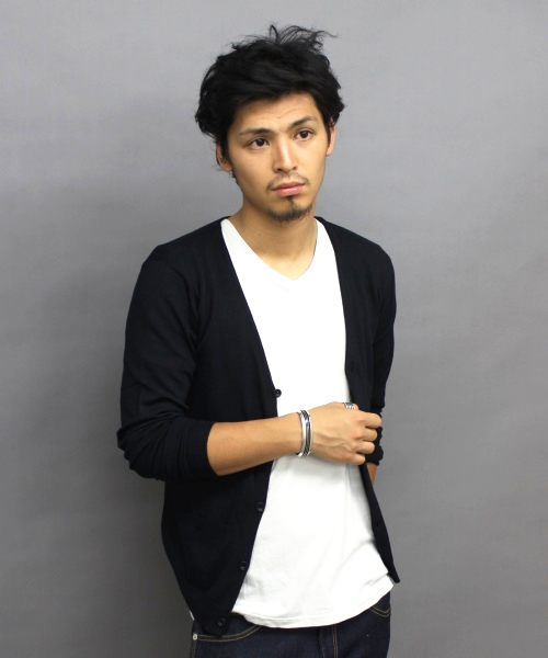 JOURNAL STANDARD（ジャーナルスタンダード）の「★R/N Vネックカーディガン_ #（カーディガン/ボレロ・メンズ・マスタード/ブラック/ネイビー/グレー・LARGE/MEDIUM）」の2枚目の写真