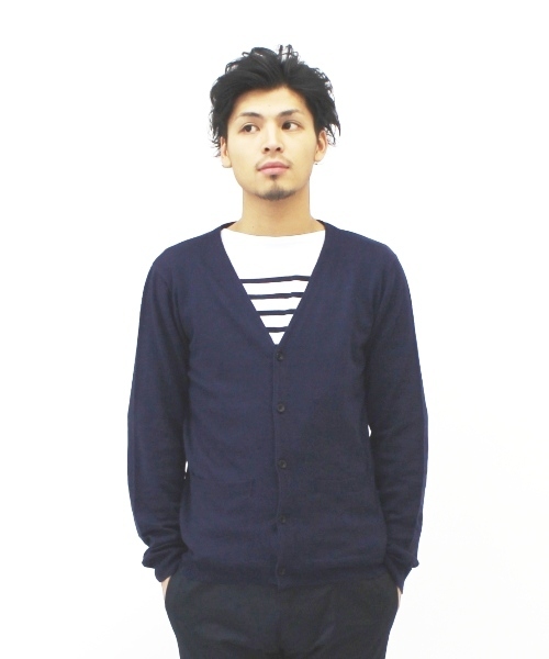 JOURNAL STANDARD（ジャーナルスタンダード）の「★R/N Vネックカーディガン_ #（カーディガン/ボレロ・メンズ・マスタード/ブラック/ネイビー/グレー・LARGE/MEDIUM）」の5枚目の写真