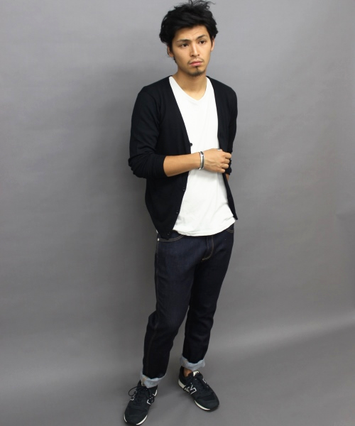 JOURNAL STANDARD（ジャーナルスタンダード）の「★R/N Vネックカーディガン_ #（カーディガン/ボレロ・メンズ・マスタード/ブラック/ネイビー/グレー・LARGE/MEDIUM）」の12枚目の写真