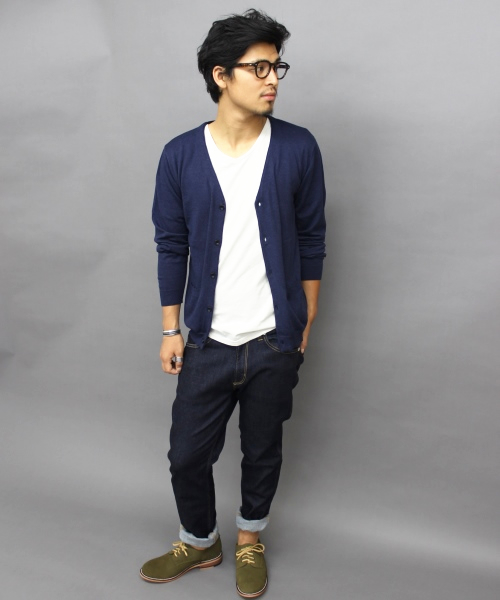 JOURNAL STANDARD（ジャーナルスタンダード）の「★R/N Vネックカーディガン_ #（カーディガン/ボレロ・メンズ・マスタード/ブラック/ネイビー/グレー・LARGE/MEDIUM）」の13枚目の写真