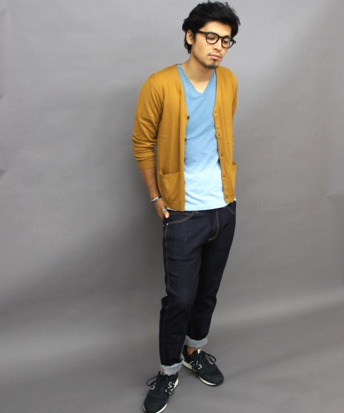 JOURNAL STANDARD（ジャーナルスタンダード）の「★R/N Vネックカーディガン_ #（カーディガン/ボレロ・メンズ・マスタード/ブラック/ネイビー/グレー・LARGE/MEDIUM）」の14枚目の写真