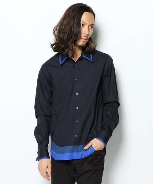 MIDWEST(ミッドウエスト)の「ANREALAGE × MIDWEST別注 ダブルレイヤードシャツ(シャツ/ブラウス・メンズ・ホワイト/ネイビー・MEDIUM/LARGE)」の9枚目の写真