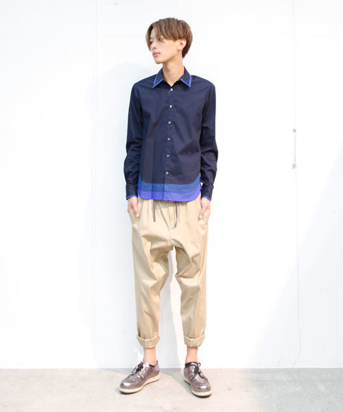 MIDWEST(ミッドウエスト)の「ANREALAGE × MIDWEST別注 ダブルレイヤードシャツ(シャツ/ブラウス・メンズ・ホワイト/ネイビー・MEDIUM/LARGE)」の10枚目の写真