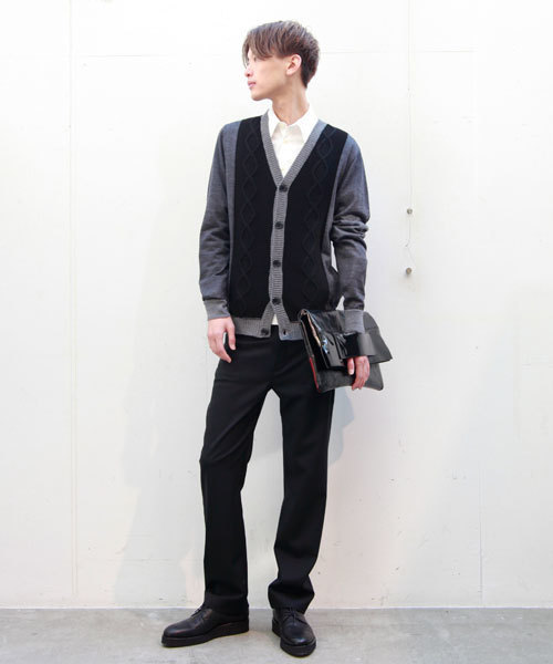 MIDWEST(ミッドウエスト)の「ANREALAGE × MIDWEST別注 ダブルレイヤードシャツ(シャツ/ブラウス・メンズ・ホワイト/ネイビー・MEDIUM/LARGE)」の12枚目の写真