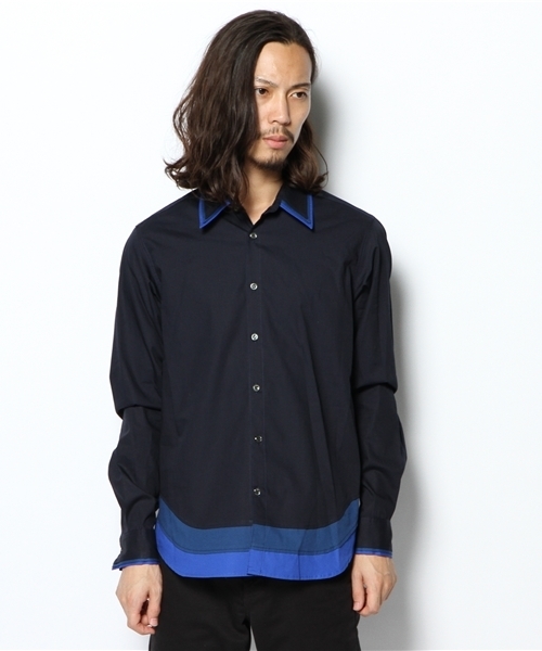 MIDWEST(ミッドウエスト)の「ANREALAGE × MIDWEST別注 ダブルレイヤードシャツ(シャツ/ブラウス・メンズ・ホワイト/ネイビー・MEDIUM/LARGE)」の11枚目の写真