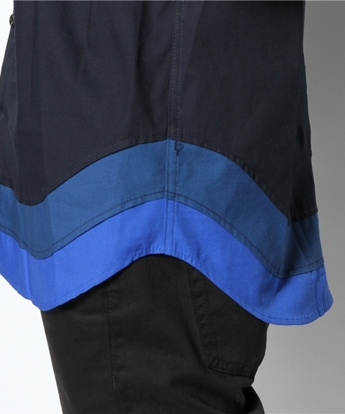 MIDWEST(ミッドウエスト)の「ANREALAGE × MIDWEST別注 ダブルレイヤードシャツ(シャツ/ブラウス・メンズ・ホワイト/ネイビー・MEDIUM/LARGE)」の7枚目の写真