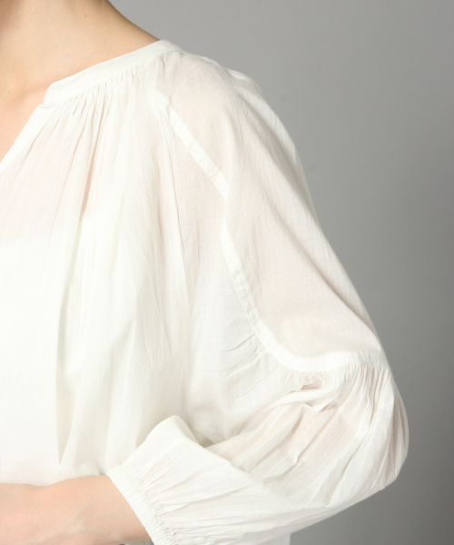 LOWRYS FARM(ローリーズファーム)の「ボイルチュニックブラウス 829980(シャツ/ブラウス・レディース・ベージュ/パープル/オフホワイト/グリーン・FREE)」の8枚目の写真