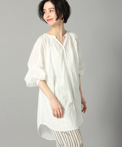 LOWRYS FARM(ローリーズファーム)の「ボイルチュニックブラウス 829980(シャツ/ブラウス・レディース・ベージュ/パープル/オフホワイト/グリーン・FREE)」の11枚目の写真