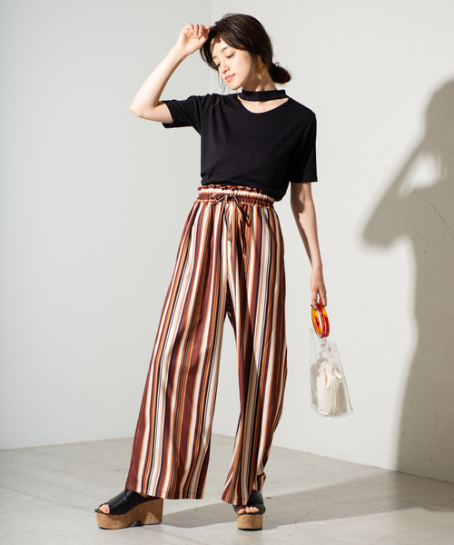 WEGO(ウィゴー)の「WEGO/チョーカーリブTシャツ(Tシャツ/カットソー・レディース・パープル系その他2/ブラウン系その他3/ブラック/ホワイト/ベージュ/パープル/ブラック系その他5・FREE)」の17枚目の写真
