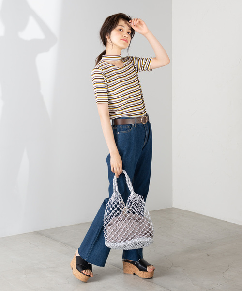 WEGO(ウィゴー)の「WEGO/チョーカーリブTシャツ(Tシャツ/カットソー・レディース・パープル系その他2/ブラウン系その他3/ブラック/ホワイト/ベージュ/パープル/ブラック系その他5・FREE)」の11枚目の写真