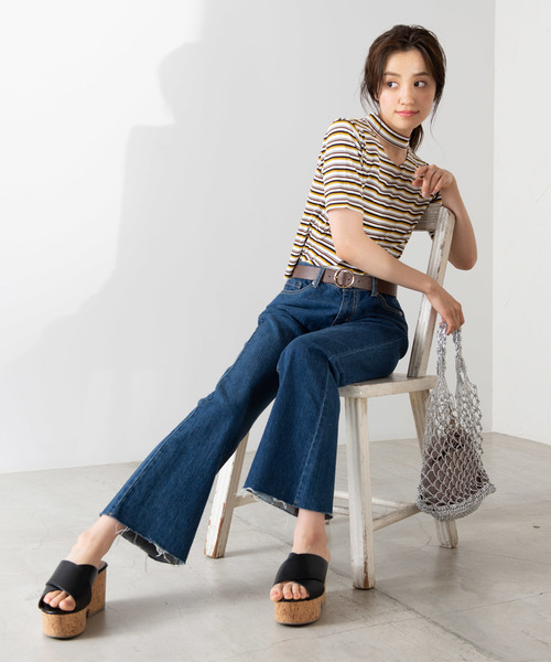 WEGO(ウィゴー)の「WEGO/チョーカーリブTシャツ(Tシャツ/カットソー・レディース・パープル系その他2/ブラウン系その他3/ブラック/ホワイト/ベージュ/パープル/ブラック系その他5・FREE)」の18枚目の写真