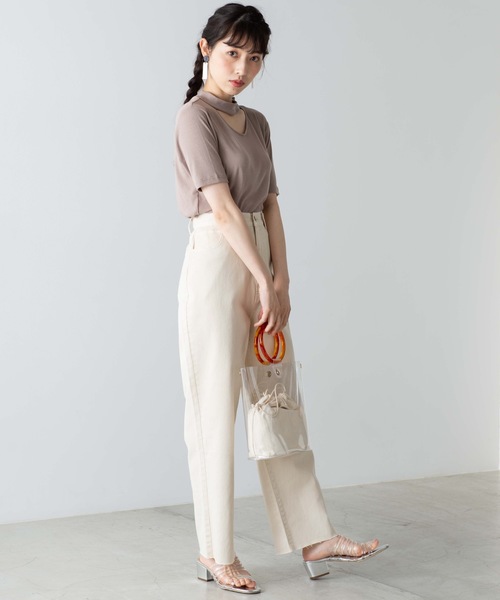 WEGO(ウィゴー)の「WEGO/チョーカーリブTシャツ(Tシャツ/カットソー・レディース・パープル系その他2/ブラウン系その他3/ブラック/ホワイト/ベージュ/パープル/ブラック系その他5・FREE)」の20枚目の写真