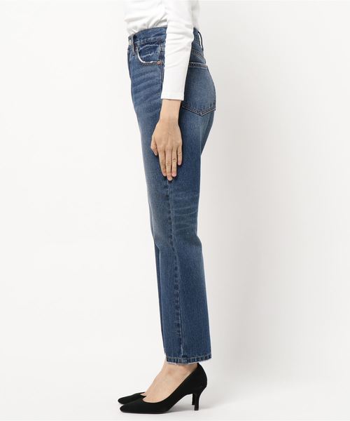 PAGEBOY(ページボーイ)の「クラシックストレート(デニムパンツ・レディース・ネイビー/ホワイト/ブルー・X-SMALL/SMALL/MEDIUM/LARGE)」の9枚目の写真