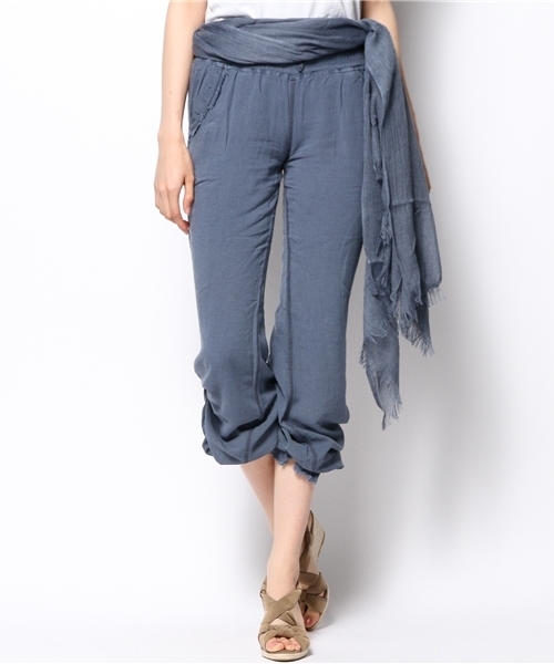 goa（ゴア）の「麻レーヨンバギーパンツストールSET（その他パンツ・レディース・キナリ/ベージュ/オフホワイト/ブルー・FREE）」の4枚目の写真