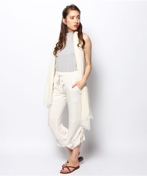 goa（ゴア）の「麻レーヨンバギーパンツストールSET（その他パンツ・レディース・キナリ/ベージュ/オフホワイト/ブルー・FREE）」の17枚目の写真