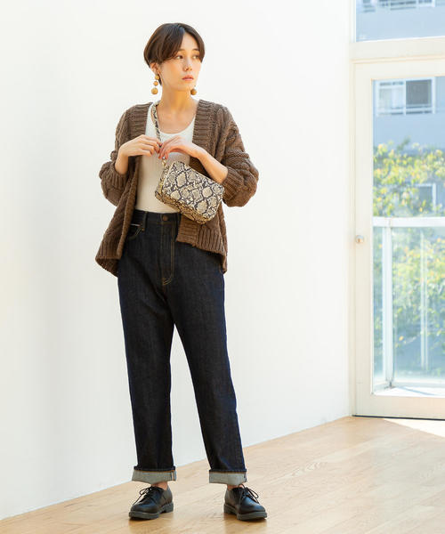 coen（コーエン）の「【WEB限定】ローゲージケーブル編みカーディガン（カーディガン/ボレロ・レディース・オフホワイト/ブラウン・FREE）」の9枚目の写真