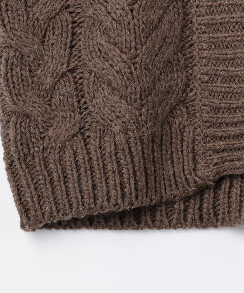 coen（コーエン）の「【WEB限定】ローゲージケーブル編みカーディガン（カーディガン/ボレロ・レディース・オフホワイト/ブラウン・FREE）」の15枚目の写真