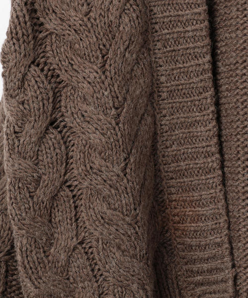 coen（コーエン）の「【WEB限定】ローゲージケーブル編みカーディガン（カーディガン/ボレロ・レディース・オフホワイト/ブラウン・FREE）」の14枚目の写真