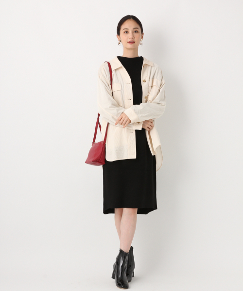 GLOBAL WORK（グローバルワーク）の「3EASYボリュームソデワンピース/842230（ワンピース・レディース・ブラック/オレンジ系その他/ライトベージュ/グリーン系その他3/ダークブラウン・MEDIUM/LARGE）」の6枚目の写真