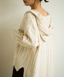 Aunt Marie's | AUNT MARIE'S ケーブル編みフーディーニット(ニット/セーター)