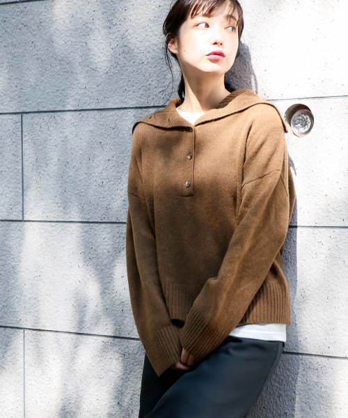 LOWRYS FARM(ローリーズファーム)の「イタリー2WAYプルオーバー 840680(ニット/セーター・レディース・ブラック/グレー/ブラウン/カーキ・FREE)」の3枚目の写真