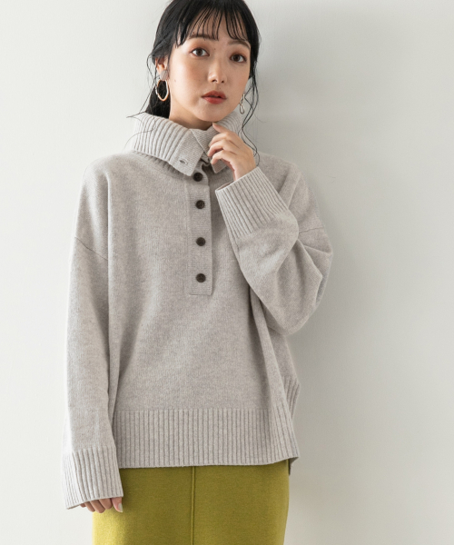 LOWRYS FARM(ローリーズファーム)の「イタリー2WAYプルオーバー 840680(ニット/セーター・レディース・ブラック/グレー/ブラウン/カーキ・FREE)」の2枚目の写真