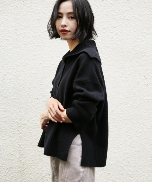 LOWRYS FARM(ローリーズファーム)の「イタリー2WAYプルオーバー 840680(ニット/セーター・レディース・ブラック/グレー/ブラウン/カーキ・FREE)」の1枚目の写真