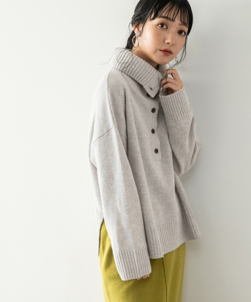 LOWRYS FARM(ローリーズファーム)の「イタリー2WAYプルオーバー 840680(ニット/セーター・レディース・ブラック/グレー/ブラウン/カーキ・FREE)」の7枚目の写真