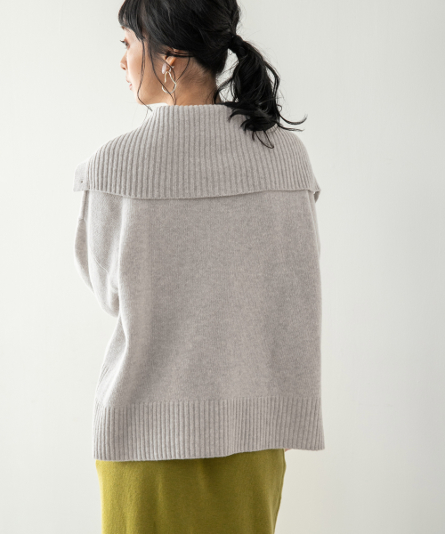 LOWRYS FARM(ローリーズファーム)の「イタリー2WAYプルオーバー 840680(ニット/セーター・レディース・ブラック/グレー/ブラウン/カーキ・FREE)」の8枚目の写真