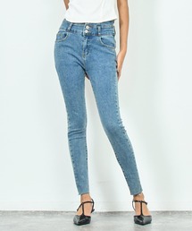 ハイウエストデニムスキニーパンツ